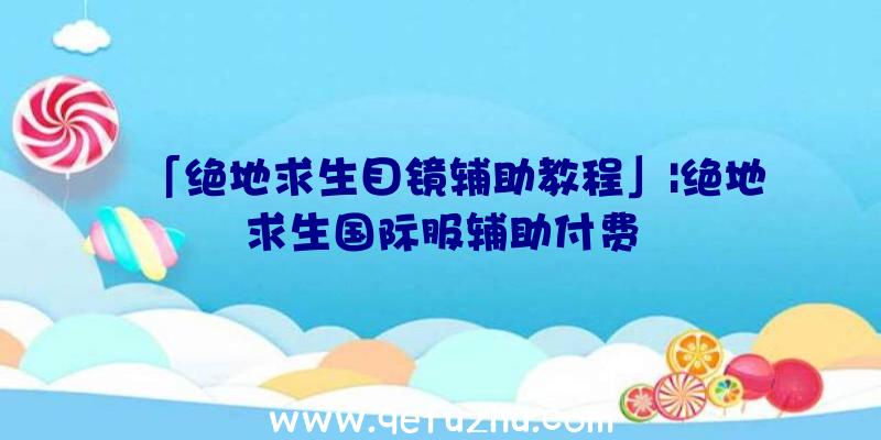 「绝地求生目镜辅助教程」|绝地求生国际服辅助付费